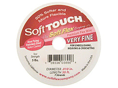 30 Feet - Soft Touch .010 inch 7 Strand Wire  Clear (Satin Silver) - BeadPrism