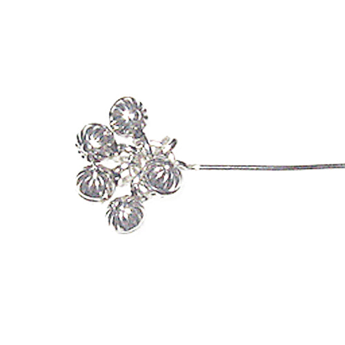 Sterling Silver .925 Headpin With Ball Cluster, 2.5 Inch, 20 Gauge, Choose Package Size - BeadPrism