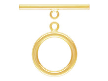 Load image into Gallery viewer, 14K Gold Filled Toggle Clasps 15mm Round Smooth, 24mm Bar, 24x15mm Flat Round Toggle Clasp for Necklace and Jewelry Making - 1 Set - TCG24-1P - BeadPrism