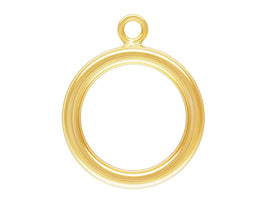 14K Gold Filled Toggle Clasps 15mm Round Smooth, 24mm Bar, 24x15mm Flat Round Toggle Clasp for Necklace and Jewelry Making - 1 Set - TCG24-1P - BeadPrism