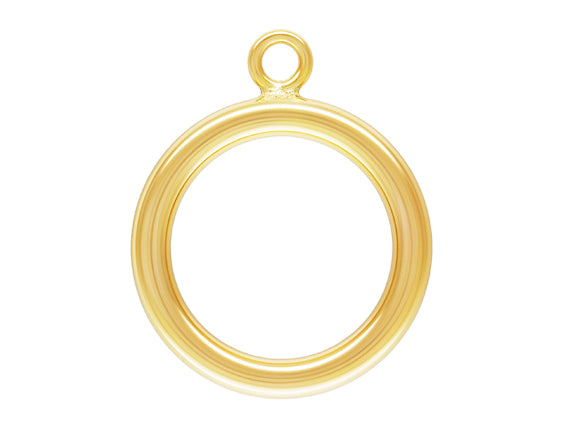 14K Gold Filled Toggle Clasps 15mm Round Smooth, 24mm Bar, 24x15mm Flat Round Toggle Clasp for Necklace and Jewelry Making - 1 Set - TCG24-1P - BeadPrism