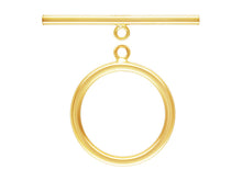 Load image into Gallery viewer, 14K Gold Filled Toggle Clasps 20mm Round Smooth, 31mm Bar, 31x20mm Flat Round Toggle Clasp for Necklace and Jewelry Making - 1 Set - TCG25-1P - BeadPrism
