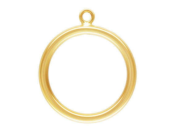 Round Pendant Clasp Gold