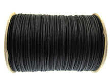 Load image into Gallery viewer, Supreme Waxed Cotton Cord 1mm Round Black 250 Yards - BeadPrism