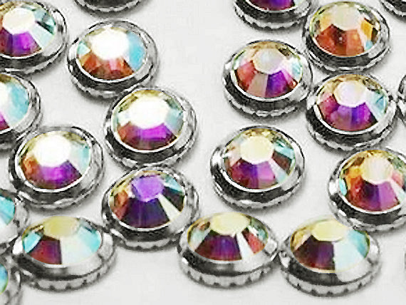 1440  Crystal AB (Silver color rim) - 2029  Swarovski SS16 Hotfix Flat Backs