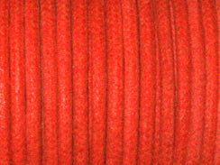 Waxed Cotton Cord 2mm Round Coral Red 100 Meter or 328 feets - BeadPrism