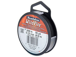 50 Yards - Black Wildfire .15mm 10LB Test Braided Beading Thread Spool - BeadPrism