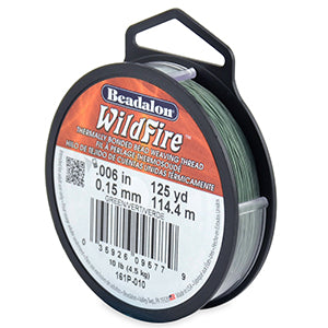 125 Yards - Green Wildfire .15mm 10LB Test Braided Beading Thread Spool - BeadPrism