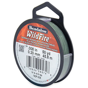 50 Yards - Green Wildfire .20mm 12LB Test Braided Beading Thread Spool - BeadPrism