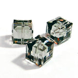 Wholesale Genuine Swarovski 5601 4mm Black Diamond Cube Beads, Choose Package Size
