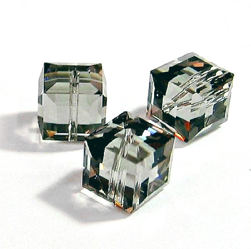 Wholesale Genuine Swarovski 5601 4mm Black Diamond Cube Beads, Choose Package Size - BeadPrism