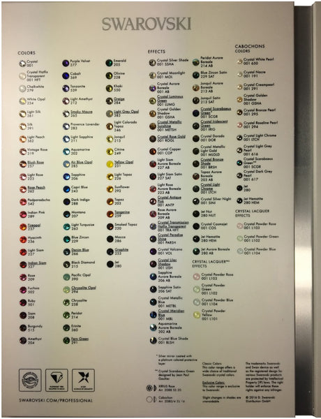 Swarovski Create Your Style Flat Backs Color Chart - BeadPrism