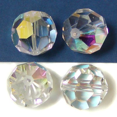 Swarovski 5000 Round Crystal Faceted Beads Crystal AB | 6mm | Small & Wholesale Packs - BeadPrism