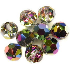 Swarovski 5000 Round Crystal Faceted Beads Crystal Vitrail Medium | 6mm | Small & Wholesale Packs - BeadPrism