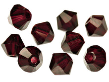Load image into Gallery viewer, Swarovski Crystal, #5328 Bicone Beads 3mm, Garnet, Wholesale Packs - BeadPrism