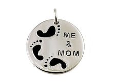 Load image into Gallery viewer, Me &amp; Mom Sterling Silver Charm 15mm, Me and Mom Message Charm, Mom charm, 925 Sterling Silver Charm Necklace - BeadPrism