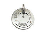 Love Family Home CZ Sterling Silver Charm 15mm, Message Charm, Family charm, 925 Sterling Silver Charm Necklace