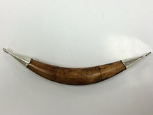 Load image into Gallery viewer, Real Bone Brown Tusk Pendant Double capped 2 sideway loops antique Antique Hand made 5.5" - TP152-AS - BeadPrism