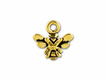 Load image into Gallery viewer, 10 Pc Honey Bee Charm 11x11mm Antique Gold Finish Tierracast Charms - P2220GA - BeadPrism