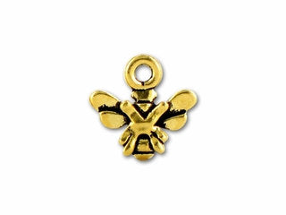 10 Pc Honey Bee Charm 11x11mm Antique Gold Finish Tierracast Charms - P2220GA - BeadPrism