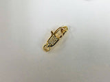 Pave 24K Gold Plated Lobster Claw clasp open jump ring, micro pave cz cubic zirconia 16mm - BMP13-GD