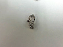 Load image into Gallery viewer, Micro Pave Rhodium Plated Lobster Claw clasp w/open jump ring CZ Cubic Zirconia 16mm -BMP14-RD - BeadPrism