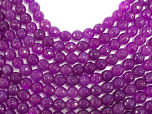 Load image into Gallery viewer, 6mm Jade Faceted Round, Dark Bodacious Pink, 15 inch, 64 Beads, Pink Orchid gemstone Beads - SJA 200 - BeadPrism