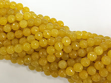 Load image into Gallery viewer, 25% OFF 8mm Jade Faceted Round, Spicy Mustard Yellow, 15 ", 47 Beads, Yellow gemstone Beads - SJA203 - BeadPrism