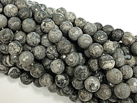25% OFF 10mm Agate Faceted Round, Sharkskin, 15