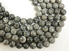 Load image into Gallery viewer, 25% OFF 10mm Agate Faceted Round, Sharkskin, 15", 38 Beads, Grey gemstone Beads - SAGT347 - BeadPrism