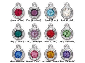 12 pcs TierraCast Bezel Drops SS34 Swarovski Birthstone Bright Rhodium Plated 1 set - BS6755S-set12T - BeadPrism