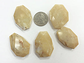 Opal Faceted Focal Slab Beads, 36-39mm Vertical 1mm hole, Gemstones 1, 3, 5 pcs Jaipur Cut - S282A - BeadPrism
