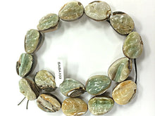 Load image into Gallery viewer, 4 pc Abalone Gemstone Beads, faceted Tumbled Natural raw, 20mm x 25mm AAA quality - SABA103-4 - BeadPrism