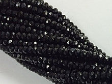 Load image into Gallery viewer, 3mm Black Spinel Rondelle, Faceted Gemstone Beads Strand, jaipur Cut Full Strand 13.5 inch - SBS104 - BeadPrism