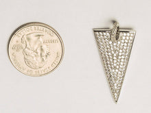 Load image into Gallery viewer, Triangle CZ Pave Pendant with Bail, Gold, Rhodium, Gunmetal Finish, 38mm x 18mm Choose Color - BMP32 - BeadPrism