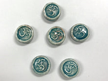 Load image into Gallery viewer, Om Beads Tiny Raku Ohm Beads 13mm, 4, 10, 20 Pc lot Yoga meditation beads, Peruvian Beads - CBS604 - BeadPrism