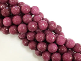 10mm Ruby Pink Jade Faceted Round, Radiant Orchid, Gemstone Beads 15