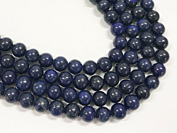 8mm Round Lapis Gemstone Beads Full 16" Strand, 50 Beads, Blue Gemstone Beads, AAA Quality - SLA103 - BeadPrism