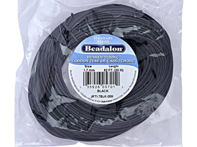 Beadalon Rubber Tubing 1.7mm, 25 Meter, 82 Feet, black rubber tubing, jewerly cord - JRT1.7BLK-25M - BeadPrism