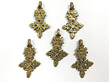 Load image into Gallery viewer, Brass Ethiopian Cross Pendant Antique Gold, 1.75", 45mm, Choose Quantity, Antigue Brass -  HP116 - BeadPrism