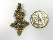 Load image into Gallery viewer, Brass Ethiopian Cross Pendant Antique Gold, 1.75", 45mm, Choose Quantity, Antigue Brass -  HP116 - BeadPrism