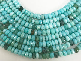 7.5mm Peruvian Opal Faceted Rondelle Gemstone Beads 8