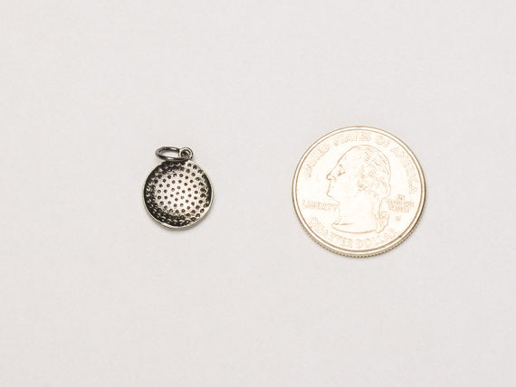 15mm Disc CZ Micro Pave Pendant, Gold, Rhodium, Gunmetal finish, AAA quality, Choose Color - BMP16 - BeadPrism