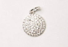 Load image into Gallery viewer, 15mm Disc CZ Micro Pave Pendant, Gold, Rhodium, Gunmetal finish, AAA quality, Choose Color - BMP16 - BeadPrism