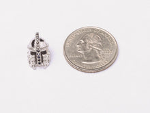 Load image into Gallery viewer, 15mm Knight Bead CZ Pave Pendant, Gold, Rhodium, AAA quality, Horizontal Hole Choose Color - BMP18 - BeadPrism