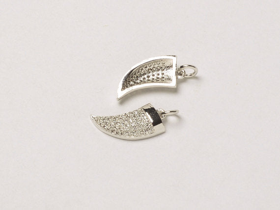 15mm Horn CZ Pave Pendant, Gold, Rose Gold, Rhodium, Gunmetal, AAA quality Choose Color - BMP25 - BeadPrism