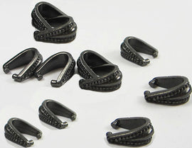 10 Pc Royal Pinch Bail 10x5mm Black Finish Tierracast Bails - P5778BK - BeadPrism