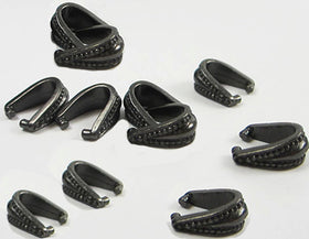 10 Pc Royal Pinch Bail 10x5mm Black Finish Tierracast Bails - P5778BK - BeadPrism