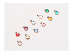 60 Pcs 4mm Stone Bezel Swarovski Birthstone Crystal Charms, Gold Plated 5 of each month - CC4G-SET60 - BeadPrism