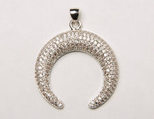 Load image into Gallery viewer, CZ Pave Pendant  Moon, Gold, Rhodium and Gunmetal Finish 27mm x 29mm, Choose Color- BMP30 - BeadPrism
